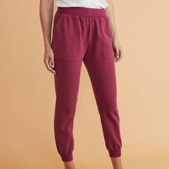 Marine Layer NWOT Joggers Sammi Size XS Cabernet Pink Pockets Cozy Comfy Pant - Picture 1 of 9